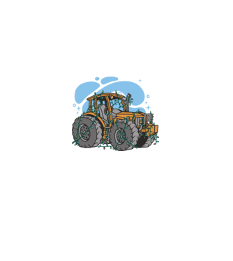 TRACTOR model alb pe tricou