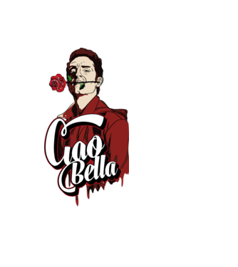ciao bella berlin rose model negru pe tricou