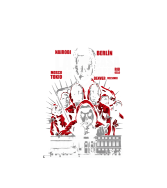 la casa de papel family model alb pe tricou