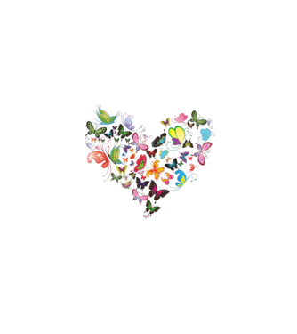 Butterfly Heart model alb pe tricou