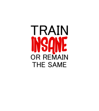 train insane model alb pe tricou