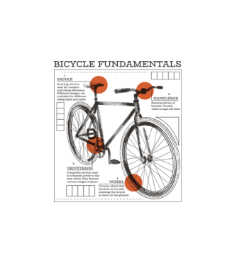 Bicycle fundamentals model alb pe tricou