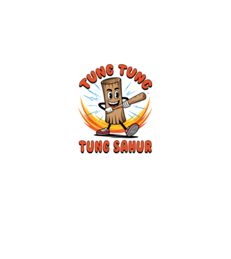Tung Tung Tung Sahur drăguț model negru pe tricou
