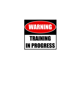 Warning Training In Progress model gri pe tricou