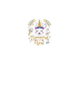 Llamacorns are born in April model alb pe tricou