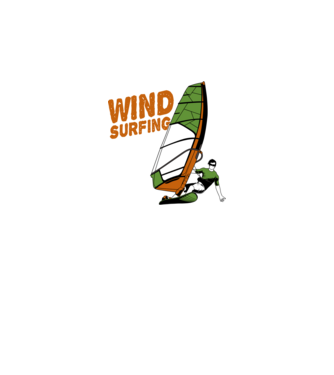 Wind Surf model negru pe tricou