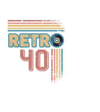 Retro 40 Birthday model albastru deschis pe tricou