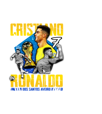 Ronaldo tribute model alb pe tricou