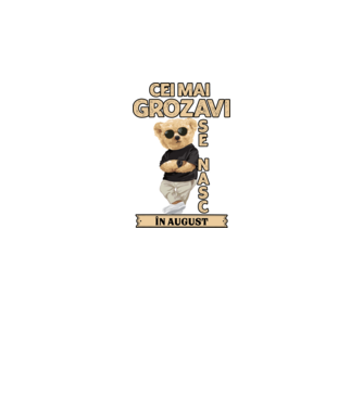 Teddy cel cool August model negru pe tricou