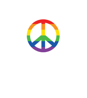Peace pride model alb pe tricou