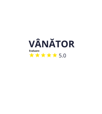 evaluare: vânător de 5 stele model alb pe tricou