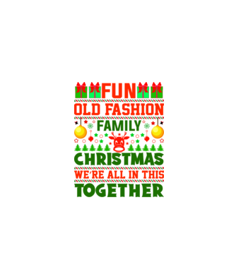 fun old fashion family christmas model negru pe tricou