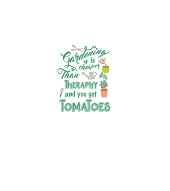 Gardening is cheaper than theraphy model alb/roșu pe tricou