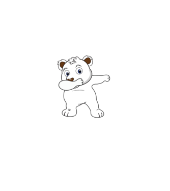 Urs polar DAB model gri pe tricou