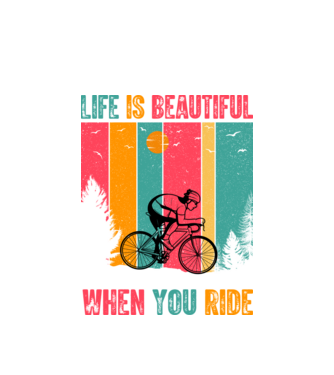 Beautiful ride model alb pe tricou