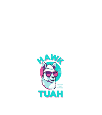 Hawk tuah llama retro sunglasses model alb pe tricou