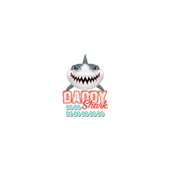Daddy shark model alb pe tricou