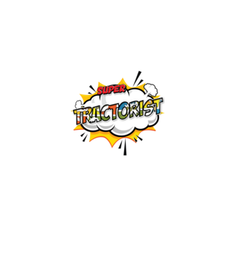 Super Tractorist model alb pe tricou