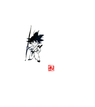 son goku art model negru pe tricou