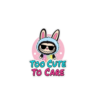 Too cute to care model negru pe tricou