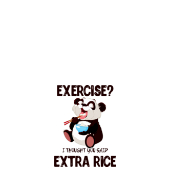 Exercise panda model alb pe tricou