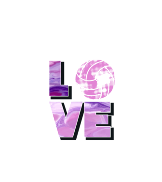 Love volleyball model negru pe tricou