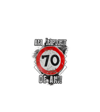 Am împlinit 70 de ani! model negru pe tricou