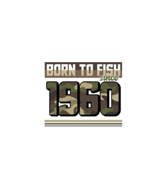 Born to fish since 1960 model negru pe tricou