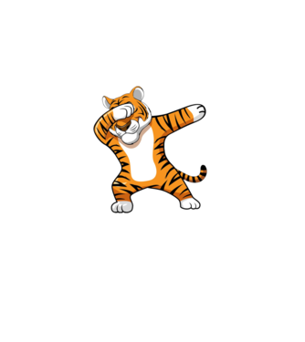 Tigru DAB model negru pe tricou