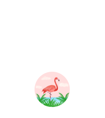 Flamingo model alb pe tricou