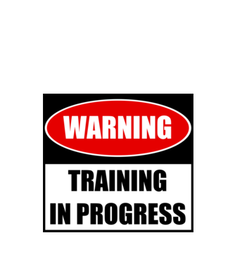Warning Training In Progress model verde de măr pe tricou