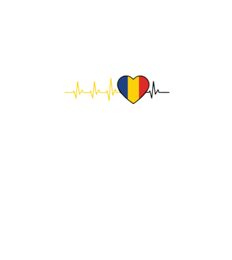 România heartbeat model gri pe tricou