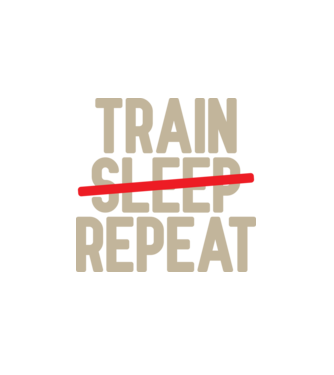 Train repeat model alb pe tricou