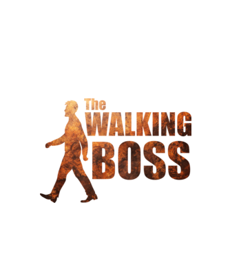 Walking boss model negru pe tricou