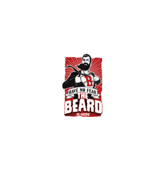 Have no fear the beard is here model alb pe tricou