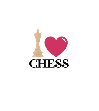 Love chess model alb pe tricou