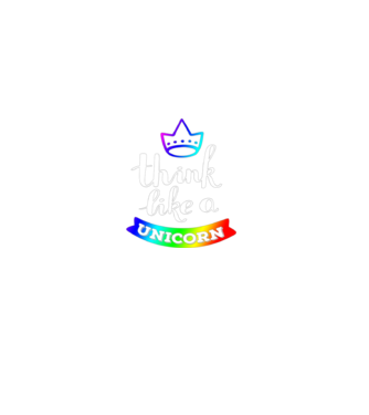 I think like a UNICORN model negru pe tricou
