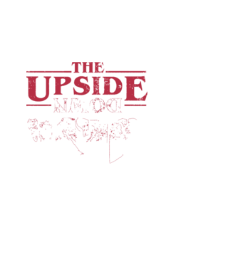 the upside down logo model negru pe tricou