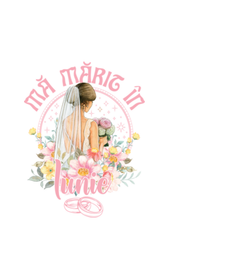 mă mărit - în iunie model alb pe tricou