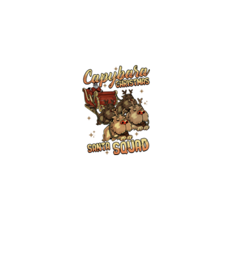 Capybara christmas santa squad model negru pe tricou