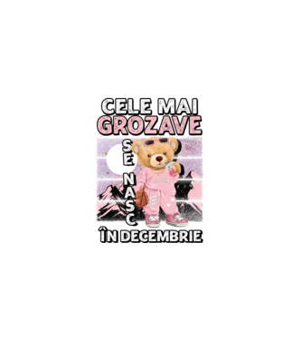 RETRO teddy fetişcană DECEMBRIE model negru pe tricou