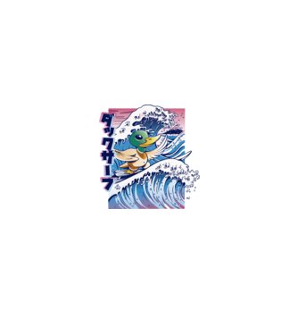 Surfer Duck model negru pe tricou