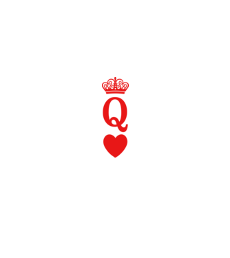 Queen model alb/roșu pe tricou