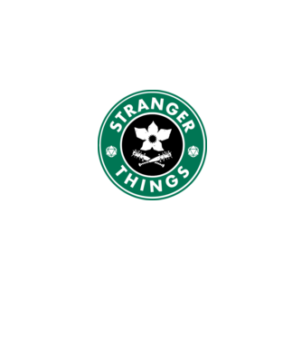 stranger things starbucks model gri pe tricou