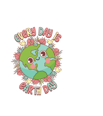Every day is earth day cute model alb pe tricou