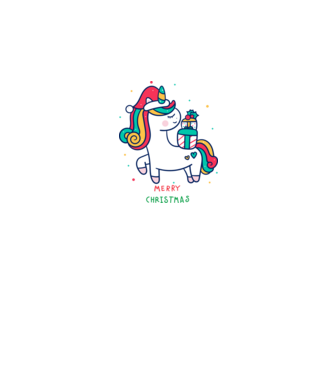 merry christmas unicorn model negru pe tricou