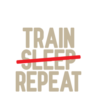 Train repeat model alb pe tricou