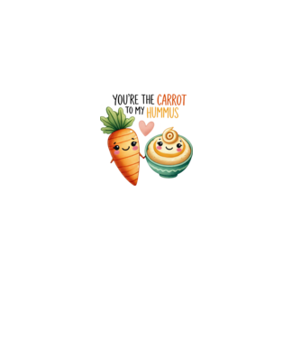 Carrot to my Hummus model alb pe tricou