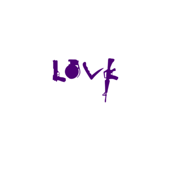 Lovegun model alb pe tricou