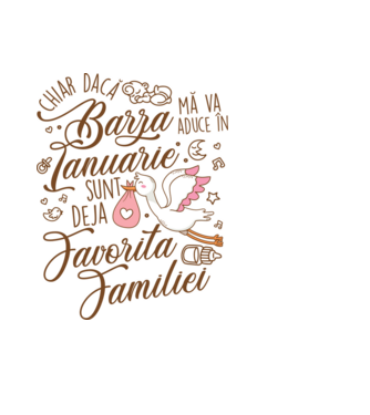 Favorita familiei IANUARIE model negru pe tricou